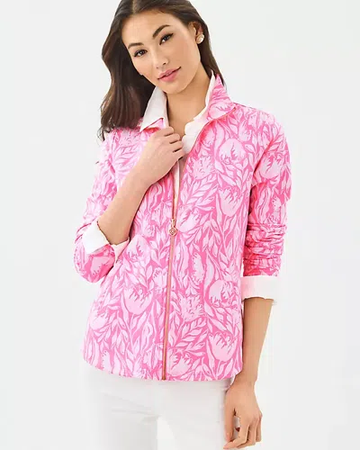 Lilly Pulitzer Upf 50+ Leona Zip-up Jacket In Rousseau Pink Tulip To Tango