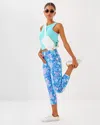 Lilly Pulitzer Upf 50+ Luxletic 21" Weekender High Rise Crop Legging In Blue