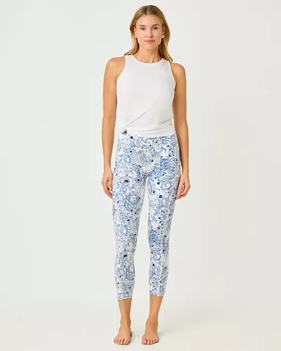 Lilly Pulitzer Upf 50+ Luxletic 24" Weekender High Rise Midi Legging In Blue
