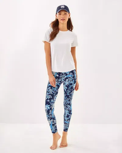 Lilly Pulitzer Upf 50+ Luxletic 26" Weekender High Rise Legging In Low Tide Navy Tall Tales