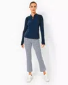 Lilly Pulitzer Upf 50+ Luxletic 28" Corso Kick Flare Pant In Low Tide Navy X Resort White Butterfly Pattern