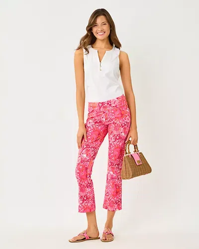 Lilly Pulitzer Upf 50+ Luxletic 28" Corso Kick Flare Pant In Paradise Punch Jims Stuff Golf