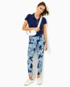 Lilly Pulitzer Upf 50+ Luxletic 28" Corso Pant In Low Tide Navy Bouquet All Day Golf