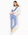 Lilly Pulitzer Upf 50+ Luxletic 28" Corso Pant In Martinique Blue Zee Bebe Golf