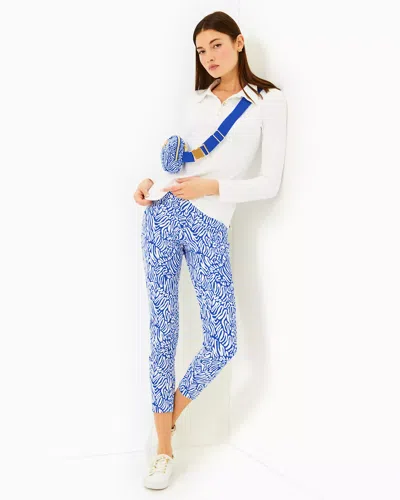 Lilly Pulitzer Upf 50+ Luxletic 28" Corso Pant In Martinique Blue Zee Bebe Golf