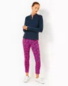 Lilly Pulitzer Upf 50+ Luxletic 28" Corso Pant In Passion Fruit Pink Star Searching Golf
