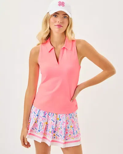 Lilly Pulitzer Upf 50+ Luxletic Alister Polo Top In Pink