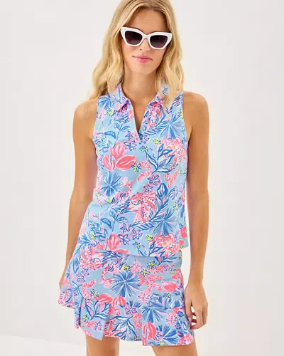 Lilly Pulitzer Upf 50+ Luxletic Alister Polo Top In Multi