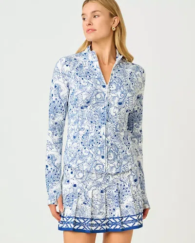 Lilly Pulitzer Upf 50+ Luxletic Barbados Zip-up Jacket In Blue