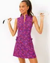 Lilly Pulitzer Upf 50+ Luxletic Catarina Dress In Passion Fruit Pink Star Searching Golf