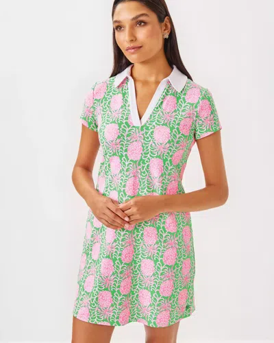 Lilly Pulitzer Upf 50+ Luxletic Cayo Costa Dress In Fauna Green Party Like A Pineapple