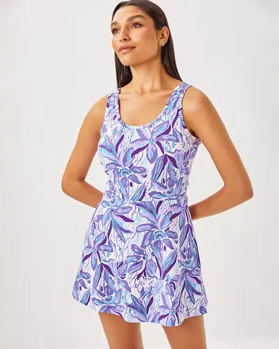 Lilly Pulitzer Upf 50+ Luxletic Charlotta Active Dress In Tropicalia Purple Elephant In The Bloom