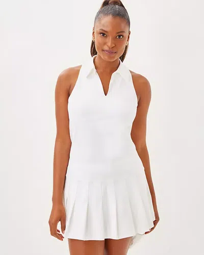 Lilly Pulitzer Upf 50+ Luxletic Dania Pleated Dress In Resort White