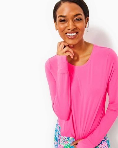Lilly Pulitzer Upf 50+ Luxletic Emerie Active Tee In Roxie Pink