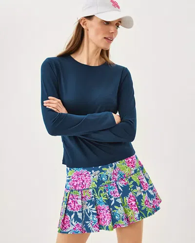 Lilly Pulitzer Upf 50+ Luxletic Freesia Pleated Skort In Blue