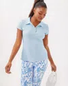 Lilly Pulitzer Upf 50+ Luxletic Frida Scallop Polo Top In Bluette
