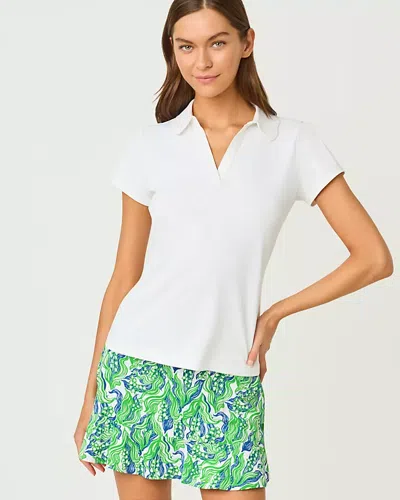 Lilly Pulitzer Upf 50+ Luxletic Frida Scallop Polo In White