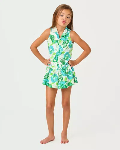 Lilly Pulitzer Upf 50+ Luxletic Girls Mini Federica Dress In Green