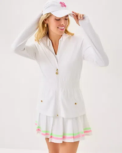 Lilly Pulitzer Upf 50+ Luxletic Love Active Smocked Jacket In White