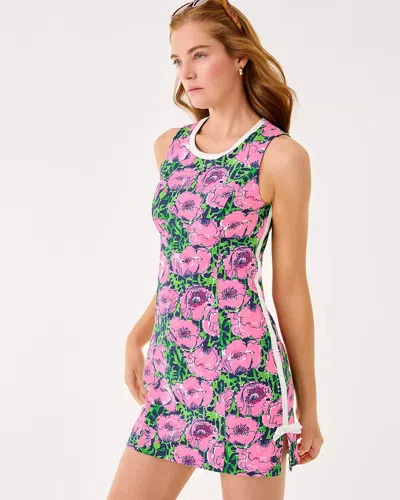 Lilly Pulitzer Mela Active Mini Dress In Low Tide Navy Florrie In Multi