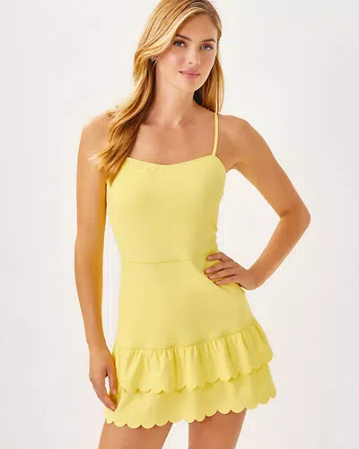 Lilly Pulitzer Upf 50+ Luxletic Miesha Active Dress In Finch Yellow
