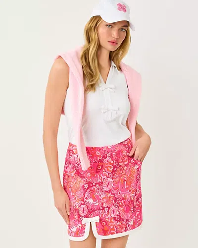 Lilly Pulitzer Upf 50+ Luxletic Monica Bow Skort In Paradise Punch Jims Stuff Golf