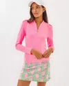 Lilly Pulitzer Upf 50+ Luxletic Sania Half Zip Sunguard In Rousseau Pink