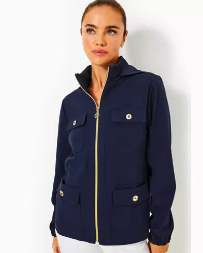 Lilly Pulitzer Upf 50+ Luxletic Zaylee Performance Jacket In Low Tide Navy