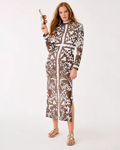 Lilly Pulitzer Upf 50+ Quinn Long Sleeve Maxi Dress In Burgundy