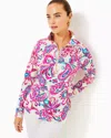 Lilly Pulitzer Upf 50+ Skipper Popover In Coconut Flitting About