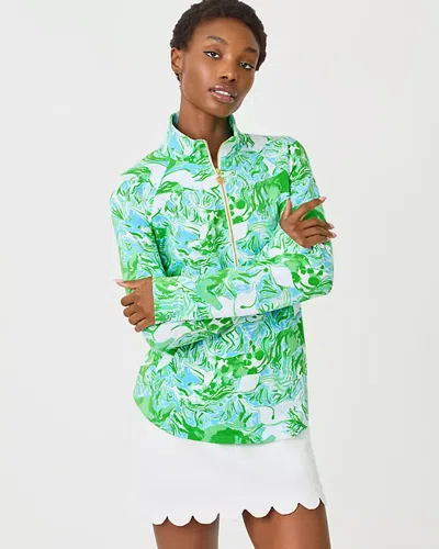 Lilly Pulitzer Skipper Popover Half Zip Pullover In Capri Blue Galloping Gals In Multi
