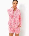 Lilly Pulitzer Upf 50+ Skipper Popover Top In Mizner Red Seaside Harbour In Multi