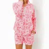 Lilly Pulitzer Upf 50+ Skipper Popover Top In Mizner Red Seaside Harbour In Multi