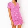 Lilly Pulitzer Augustina Pj Short In Passion Fruit Pink Fluttering Hearts In Multi