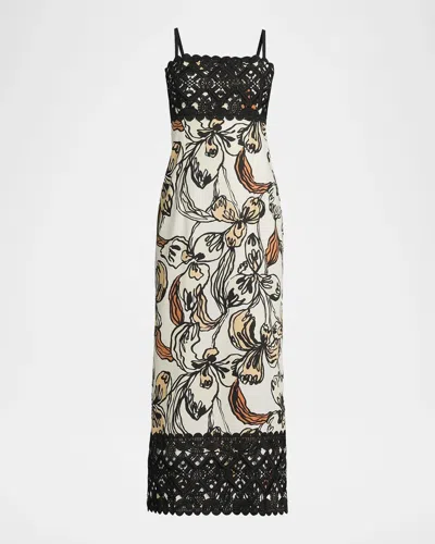 Lilly Pulitzer Vena Iris Printed Maxi Dress In Coconut Oversized Irisistable