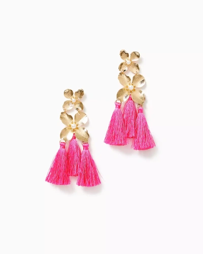 Lilly Pulitzer Via Flora Tassel Earrings In Roxie Pink