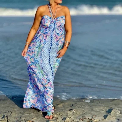 Pre-owned Lilly Pulitzer Viv Maxi Dress Modern Treasure $398 Size 4,12,16 In Multicolor