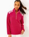 Lilly Pulitzer Wallen Sherpa Half Zip Jacket In Raspberry Rouge