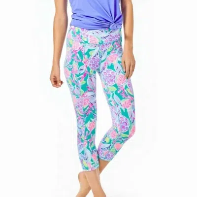 Lilly Pulitzer Weekender High-rise Crop Legging In Maldives Green/turtle Wave