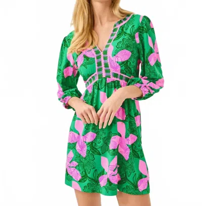 Lilly Pulitzer Wexlee Skirted Romper In Kitts Green Sunset Shadows Engineered Romper