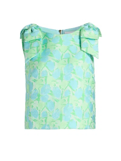 Lilly Pulitzer Women's Annaleese Jacqard Bow Crop Top In Blue