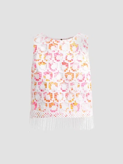 Lilly Pulitzer Women's Annaleese Pansy Fansy Sleeveless Crop Top In Multi