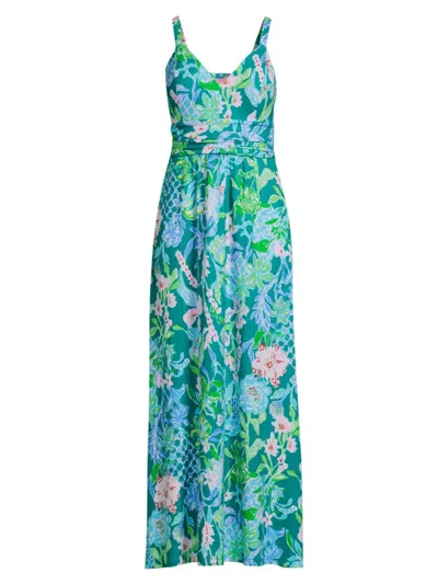 Lilly Pulitzer Women's Blake Floral V-neck Maxi Dress In Multi Hot On The Vine