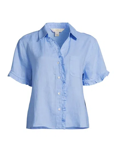 Lilly Pulitzer Women's Carden Ruffle Top In Blue