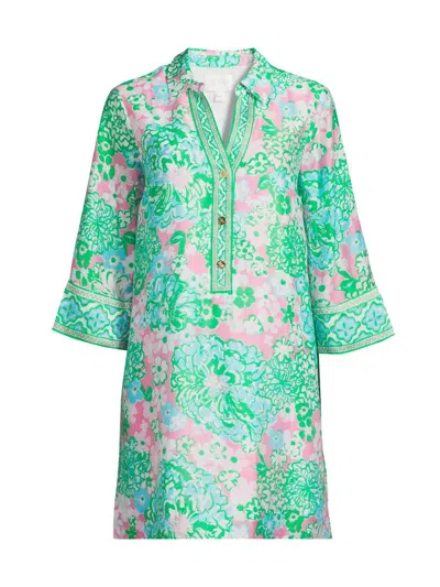Lilly Pulitzer Women's Daphnie Plumes In Bloom Tunic Dress In Green