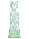 Lilly Pulitzer Dee Stretch Maxi Shift Dress In Multi Sunny Dee Patch Engineered Woven In Multi