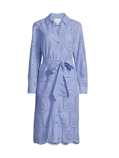 Lilly Pulitzer Women's Eira Eyelet Midi Shirtdress In Blue