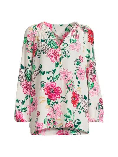 Lilly Pulitzer Brinelle Top In Pistachio Macaron Bees Knees In Multi