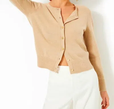 Lilly Pulitzer Women's Fairley Cashmere Cardigan In Heathered Sand Bar Metallic In Brown