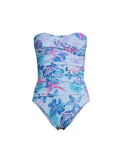 Lilly Pulitzer Women's Flamenco Ruched One-piece Swimsuit In Multi Bahamas Beachcomber